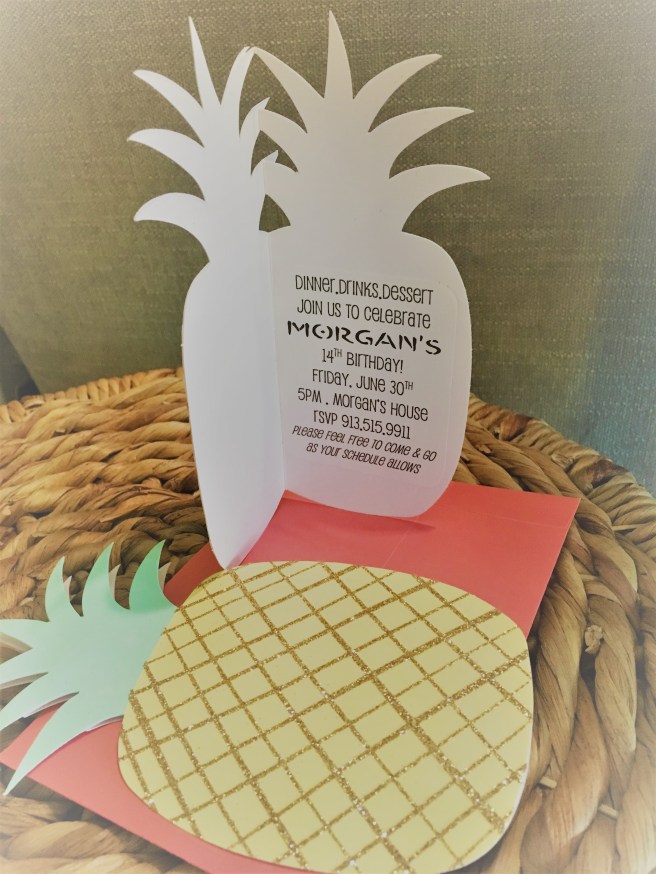 6.30.17 14th Bday Pineapple Party Invites (2)