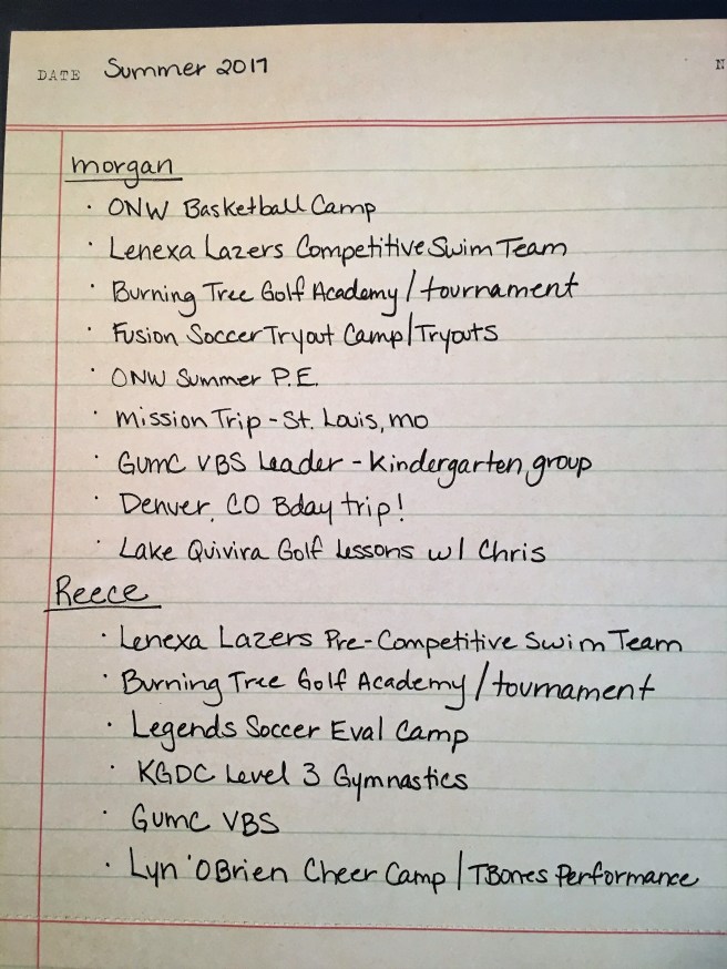 8.18.17 Girls Summer List